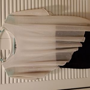 Sweet Storm White & Black Glittery Dress Size Small